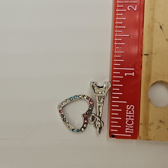 Eiffel Tower Pendant Charm Lot Crystals Rhinestones Paris France For Necklace - Picture 3 of 5